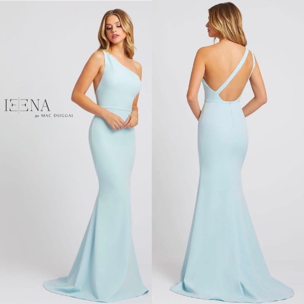 Ieena for Mac Duggal | ONE SHOULDER JERSEY MERMAID GOWN